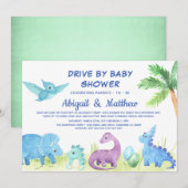 Dinosaur Drive door Baby shower Schattige Aankondiging (Voorkant / Achterkant)