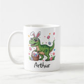 Dinosaur Easter Bunny Custom Name Mug For Kids (Gauche)
