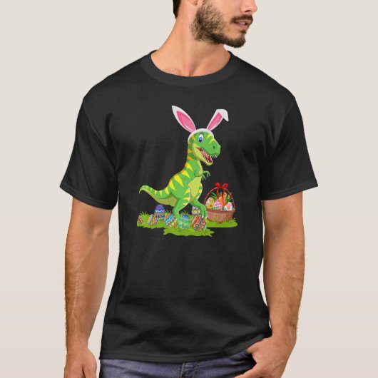 Dinosaur Easter Egg Hunting Bunny Dinosaur Easter T-shirt (Voorkant)