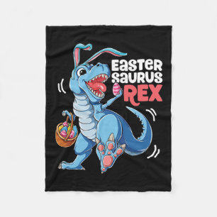 Dinosaur Easter Saurus T Rex Boys Girls Kinder Bun Fleece Deken