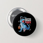 Dinosaur Easter Saurus T Rex Boys Girls Kinder Bun Ronde Button 5,7 Cm (Voorkant /achterkant)