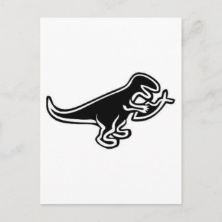 Dinosaur Eating Jesus Fish Briefkaart