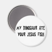Dinosaur Eats Jesus Fish Magneet (Voorkant / Achterkant)