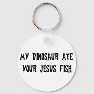 Dinosaur Eats Jesus Fish Sleutelhanger