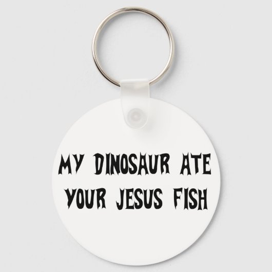 Dinosaur Eats Jesus Fish Sleutelhanger (Voorkant)