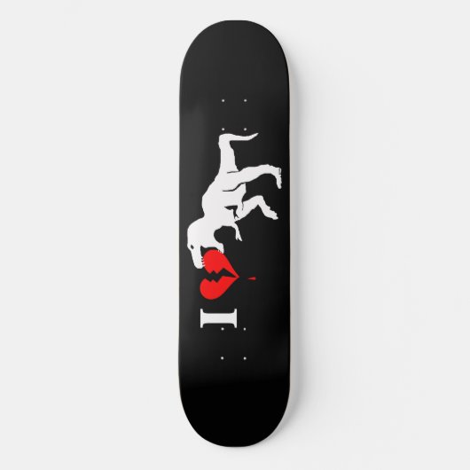 Dinosaur eet hart skateboard (Voorkant)