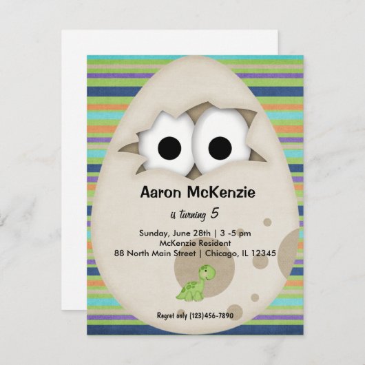 Dinosaur Egg Kaart (Voorkant / Achterkant)