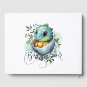 Dinosaur Egg Schattigee Waterverf verlaat Baby sho Gastenboek (Achterkant)