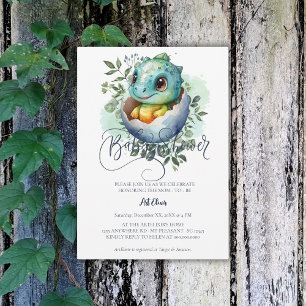 Dinosaur Egg Schattigee Waterverf verlaat Baby sho Kaart