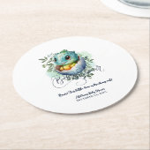 Dinosaur Egg Schattigee Waterverf verlaat Baby sho Ronde Kartonnen Onderzetter (Gebogen)