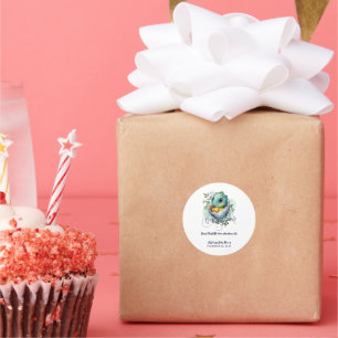 Dinosaur Egg Schattigee Waterverf verlaat Baby sho Ronde Sticker