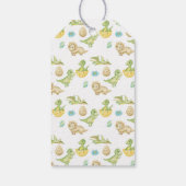 Dinosaur Ei Schattigee Waterverf Baby shower Dank Cadeaulabel (Achterkant)