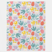 Dinosaur Eieren en Voetafdrukken Fleece Deken (Voorkant)