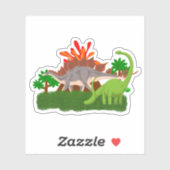 Dinosaur eilandvulkaan uitbarsting prehistorisch sticker (Vel)