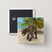 Dinosaur Einiosaurus Vierkante Button 5,1 Cm (Voorkant /achterkant)