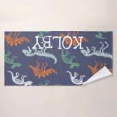 Dinosaur Enfants Nom personnalisé (Serviette de bain)