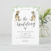 Dinosaur Eucalyptus Foliage Wedding Kaart (Staand voorkant)
