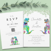 Dinosaur Eucalyptus Foliage Wedding Kaart