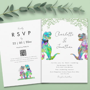 Dinosaur Eucalyptus Foliage Wedding Kaart