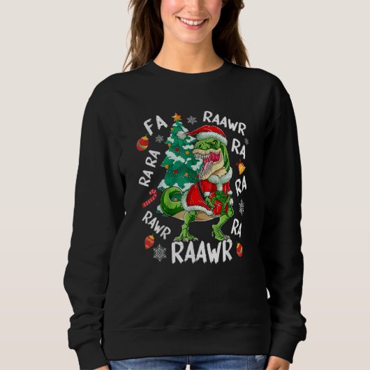 Dinosaur Fa Ra Ra Ra Rawr Rex Christmas Xmas Trui (Voorkant)
