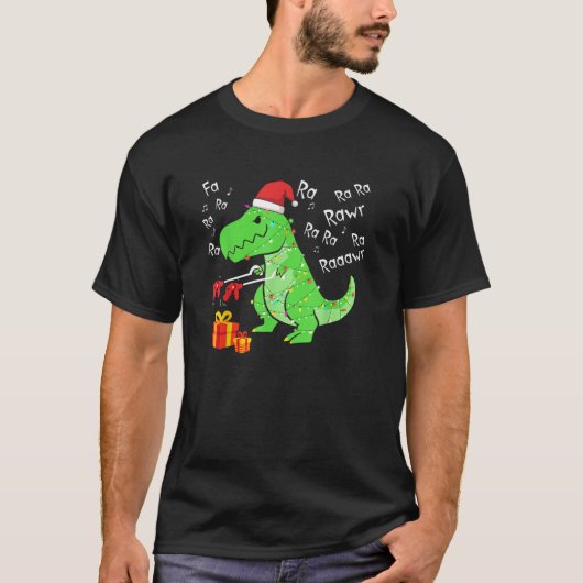 Dinosaur Fa Ra Ra Rawr T-Rex Funny Kerstmis Xm T-shirt (Voorkant)