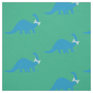 Dinosaur Fabric l Cute Blue Green Pattern Stof