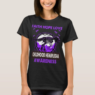 Dinosaur Faith Hope Love CHILDHOOD HEMIPLEGIA T-shirt