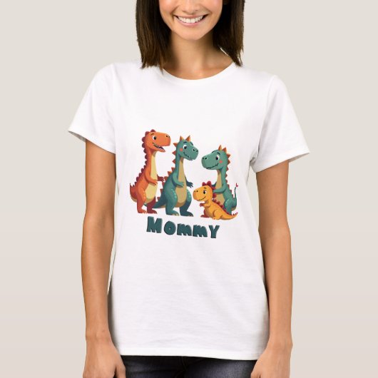 Dinosaur Familie T-shirt (mama) (Voorkant)