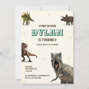 Dinosaur Feest Dieren Kinderen Verjaardag   Kaart