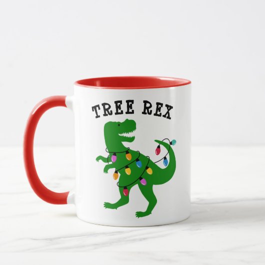 Dinosaur-feestdag: Rex-kerstboom Mok (Links)