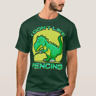 Dinosaur Fencer T Rex Fencing Funny Sword Fighter T-shirt