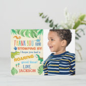 Dinosaur fête d'anniversaire Carte de remerciement (Debout devant)