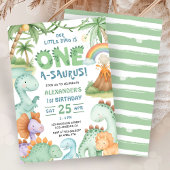 Dinosaur First Birthday Cute Dino Invitation 