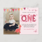 Dinosaur First Birthday Foto: Dank u wel Briefkaart (Voorkant)