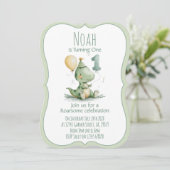Dinosaur First Birthday Invitation (Debout devant)