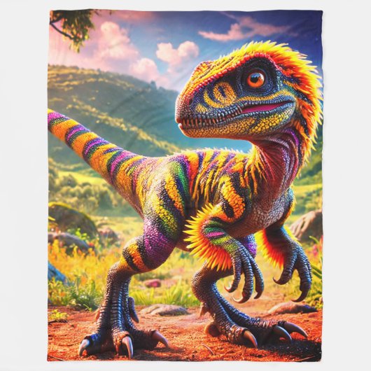 Dinosaur Fleece Deken (Voorkant)