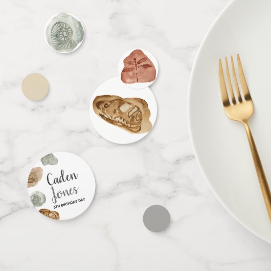 Dinosaur fossiel kind verjaarfeest confetti (Groep)