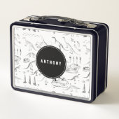 Dinosaur Fossil Botten Custom Name School (Achterkant)