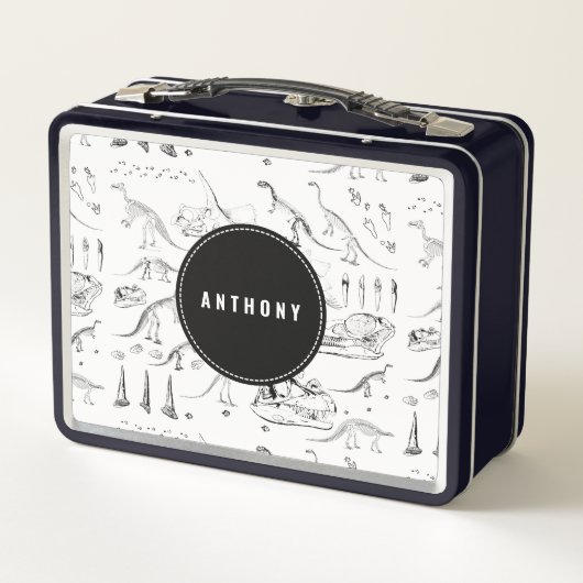 Dinosaur Fossil Botten Custom Name School (Achterkant)