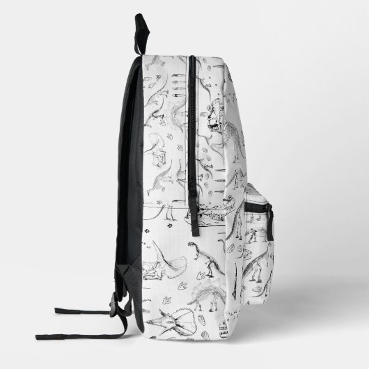 Dinosaur Fossil Botten Custom Name School Bedrukte Rugzak (Links)