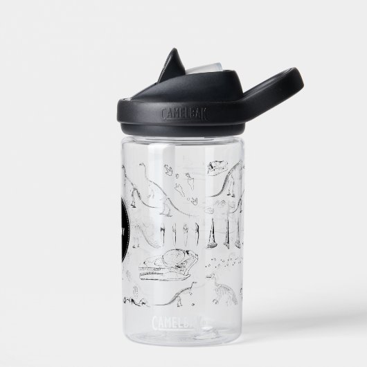 Dinosaur Fossil Botten Custom Name School Waterfles (Links)