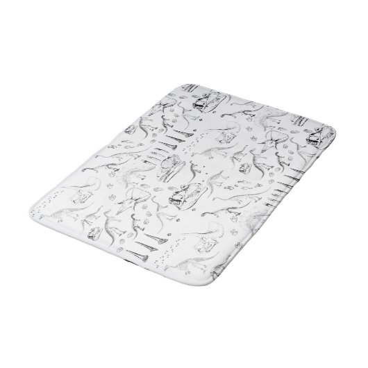 Dinosaur Fossil Botten Patroon Badmat (Gekanteld)