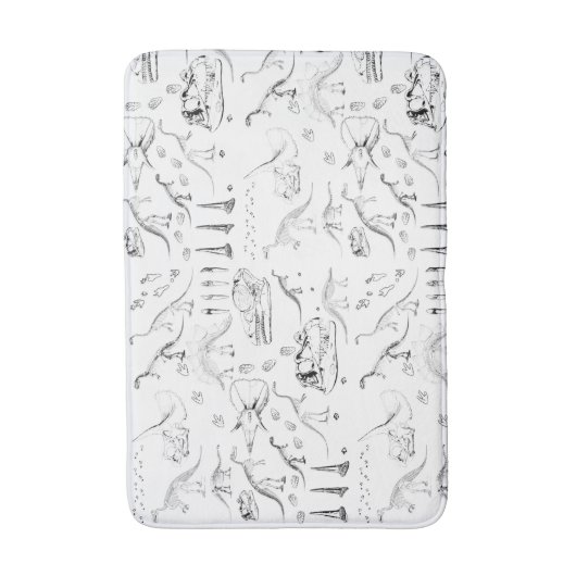 Dinosaur Fossil Botten Patroon Badmat (Voorkant Verticaal)