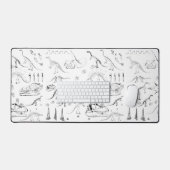 Dinosaur Fossil Botten Patroon Bureaumat (Keyboard & Muis)