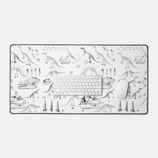 Dinosaur Fossil Botten Patroon Bureaumat (Keyboard & Muis)