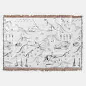 Dinosaur Fossil Botten Patroon Deken (Voorkant)