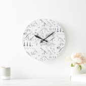 Dinosaur Fossil Botten Patroon Grote Klok (Huis)