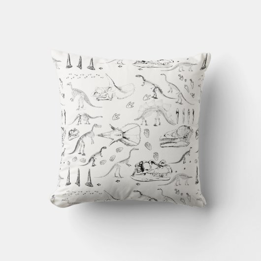 Dinosaur Fossil Botten Patroon Kussen (Voorkant)