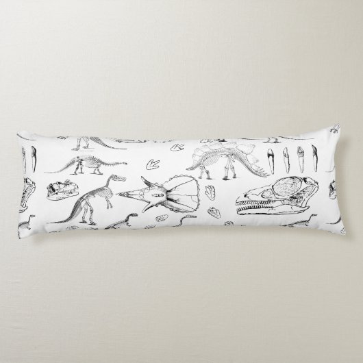 Dinosaur Fossil Botten Patroon Lichaamskussen (Achterkant)