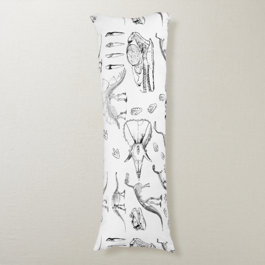 Dinosaur Fossil Botten Patroon Lichaamskussen (Voorkant Verticaal)